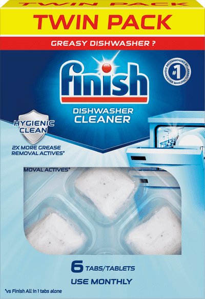 Finish Dishwasher Cleaner Tablets clean your dishwasher while it cleans your dishes.